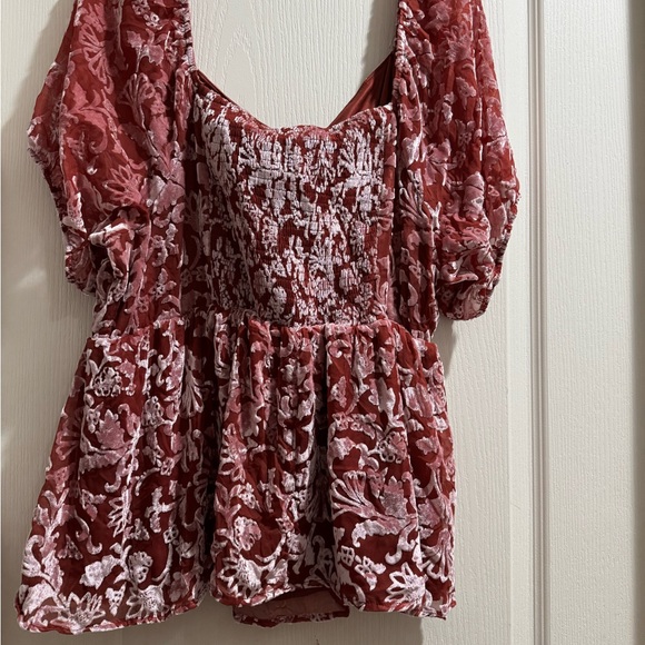 Torrid Burgundy Floral Blouse - Picture 3 of 4